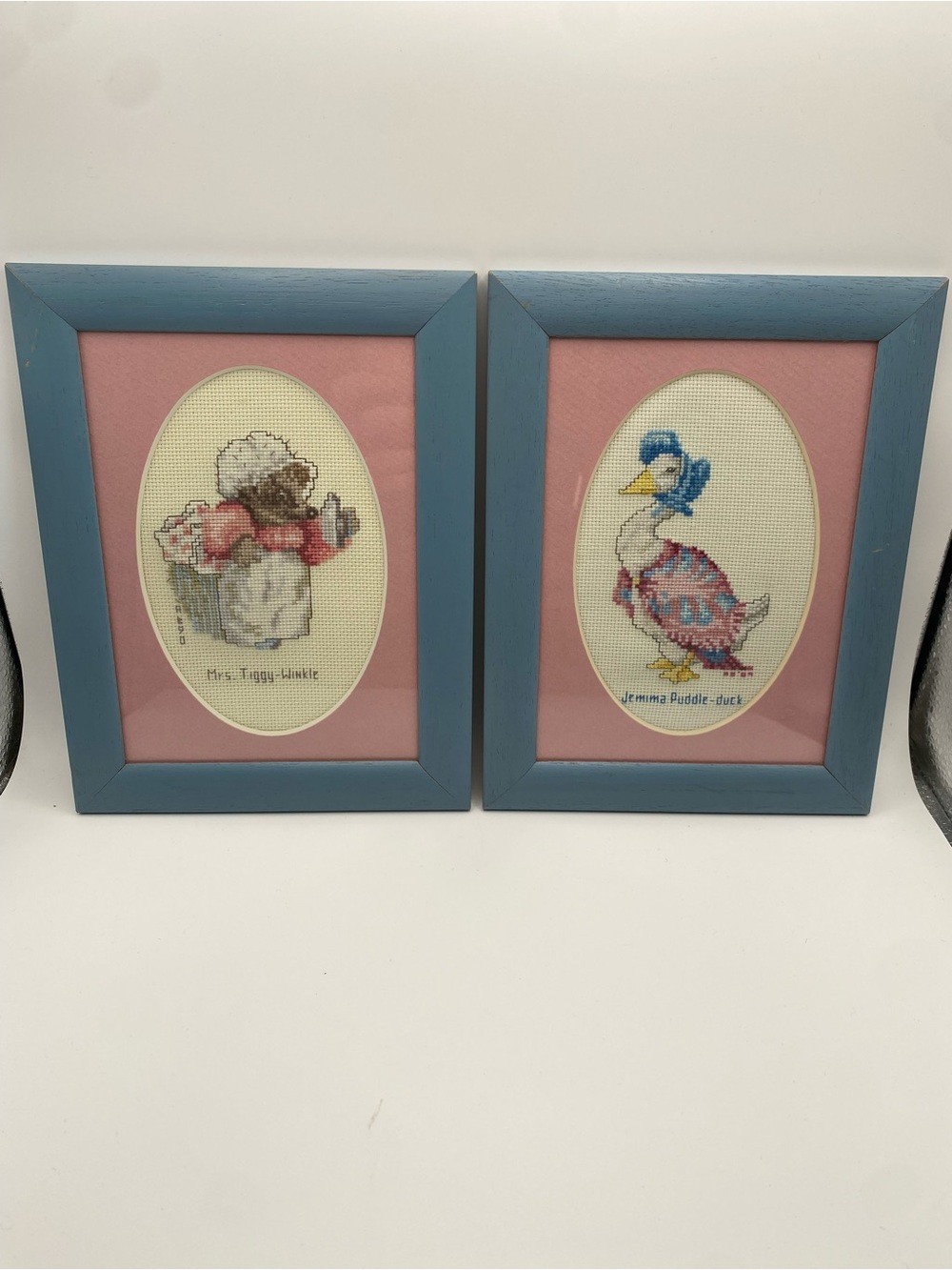 Vintage Framed Beatrix Potter Cross Stitch Set
